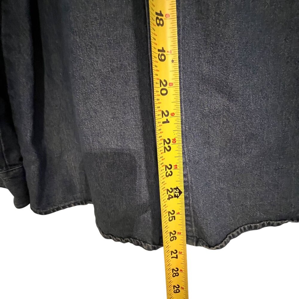 Vintage Open Trails Denim Shirt Chest Pocket Button Cuffs Button Up Classic Lg - Picture 8 of 12